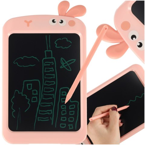 Tablet graficzny do rysowania dla dzieci znikopis tablica ekran LCD 8,5' królik róż