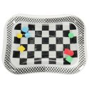 Mata wodna sensoryczna dmuchana dla niemowląt kontrastowa czarno-biała szachownica XXL 65x50 cm