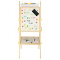 Tablica magnetyczna kredowa dwustronna drewniana literki kreda 38x37x90cm