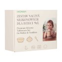 Naczynia silikonowe dla dzieci niemowląt krab zestaw 9 elementów niebieskie