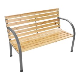 Ławka ogrodowa 120 cm z oparciem parkowa drewniana metalowa taras balkon