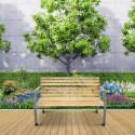 Ławka ogrodowa 120 cm z oparciem parkowa drewniana metalowa taras balkon