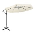 Składany parasol ogrodowy 350 cm XXL pokrowiec beżowy 8-ramienny
