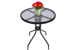 Stolik szklany kawowy na balkon taras patio okrągły czarny