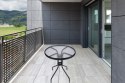 Stolik szklany kawowy na balkon taras patio okrągły czarny