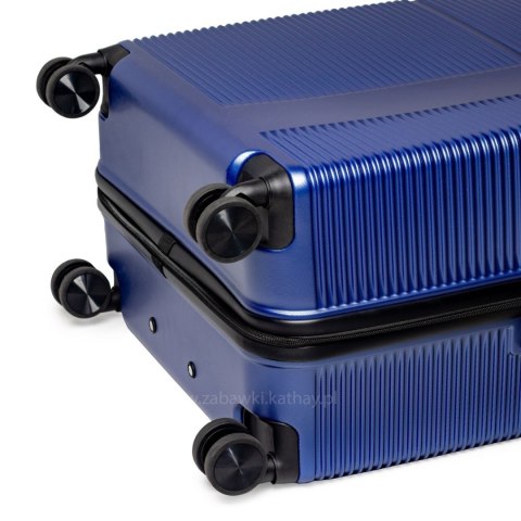 Zestaw podróżnych walizek XXL granat 3w1 ABS+PC zamek szyfrowy + waga bagażowa gratis
