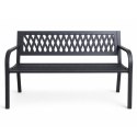Ławka ogrodowa z oparciem, parkowa, metalowa z PCV, 118 x 50 x 75cm czarna LAW01