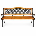 Ławka ogrodowa z oparciem, parkowa, metalowa z PCV, drewniana 125x52x74CM LAW03
