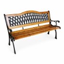 Ławka ogrodowa z oparciem, parkowa, metalowa z PCV, drewniana 125x52x74CM LAW03
