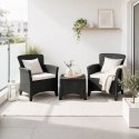 Zestaw mebli ogrodowych Bella antracyt 3w1 Stolik+2fotele imitacja rattanu SC08
