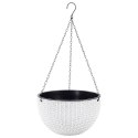Doniczka wisząca biała duża Rattan Design 26 cm ROS10B