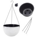 Doniczka wisząca biała duża Rattan Design 26 cm ROS10B
