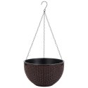 Doniczka wisząca brązowa duża Rattan Design 26 cm ROS10BR