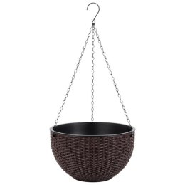 Doniczka wisząca brązowa duża Rattan Design 26 cm ROS10BR