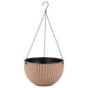 Doniczka wisząca kremowa duża Rattan Design 26 cm ROS10K