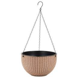 Doniczka wisząca kremowa duża Rattan Design 26 cm ROS10K