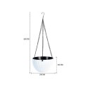 Doniczka wisząca szara duża Rattan Design 26 cm ROS10GRAF
