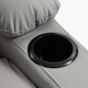 Fotel, sofa rozkładana jednoosobowa VERO z uchwytem na napój, ekoskóra szary SOF01SZ