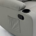 Fotel, sofa rozkładana jednoosobowa VERO z uchwytem na napój, ekoskóra szary SOF01SZ