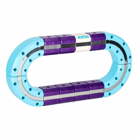 Klocki magnetyczne konstrukcyjne tor wyścigowy auta 54 elementy
