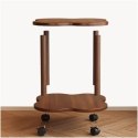 Mobilny stolik kawowy w kształcie koniczyny, orzechowy 60x60x48cm STL26