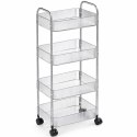 Ryflowany regał, szafka na kółkach, 4 poziomy, transparentny 36x26x95cm SZ54