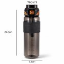 Butelka na wodę, sportowy bidon z miarką 680ML czarny BD64CZ