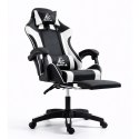 Fotel gamingowy obrotowy z podnóżkiem EC GAMING masażer KO24B
