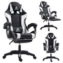 Fotel gamingowy obrotowy z podnóżkiem EC GAMING masażer KO24B