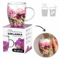 Szklanka termiczna z kwiatami w środku, wrzos, różowa hortensja 300 ml 1szt SZK213