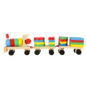 Kolejka pociąg lokomotywa klocki drewniane sorter układanka zręcznościowa 30cm