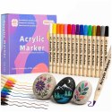Markery akrylowe do tkanin kamieni pisaki flamastry mazaki wodoodporne DIY 48 szt.