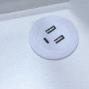 Toaletka z lustrem LED kosmetyczna z oświetleniem szafką taboretem biało-złota