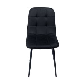 Krzesło tapicerowane welurowe do salonu jadalni velvet loft czarne