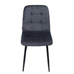 Krzesło tapicerowane welurowe do salonu jadalni velvet loft grafitowe