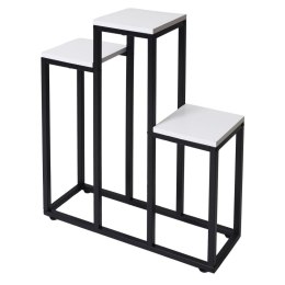 Kwietnik stojący metalowy piętrowy stojak na 3 kwiaty regał półki biały