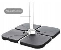 Podstawa pod parasol ogrodowy stojak obciążnik baza kwadratowa czarna 4 elementy 50x50x7,5cm 80kg