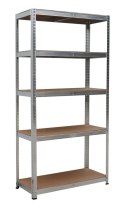 Regał magazynowy metalowy 2w1, 5 półek 150x75x30 cm