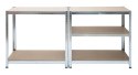 Regał magazynowy metalowy 2w1, 5 półek 150x75x30 cm