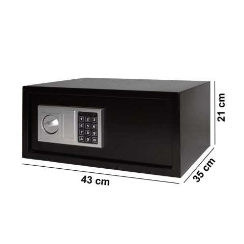 Sejf domowy biurowy zamek elektroniczny szyfrowy kluczyk kod XXL 43x35x21