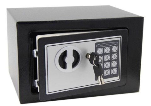 Sejf domowy z zamkiem elektronicznym na kluczyk lub kod 23x17x17 cm