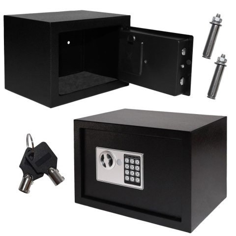 Sejf domowy z zamkiem elektronicznym na kluczyk lub kod 23x17x17 cm