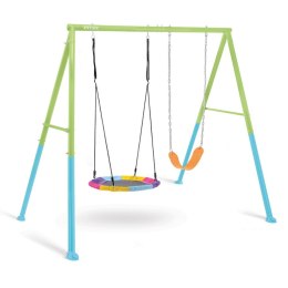 Solidna kolorowa huśtawka ogrodowa 2 funkcje pas i bocianie gniazdo Intex 44125