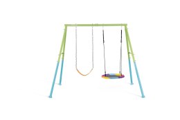 Solidna kolorowa huśtawka ogrodowa 2 funkcje pas i bocianie gniazdo Intex 44125