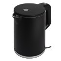 Czajnik elektryczny bezprzewodowy mały turystyczny 1500W 1.2l obrotowy czarny