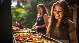 Duży grill węglowy ogrodowy ruszt z pokrywą popielnik termometr otwieracz