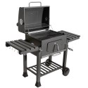 Duży grill węglowy ogrodowy ruszt z pokrywą popielnik termometr otwieracz