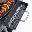 Duży grill węglowy ogrodowy ruszt z pokrywą szuflada na popiół termometr