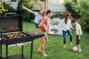 Duży grill węglowy ogrodowy ruszt z pokrywą szuflada na popiół termometr