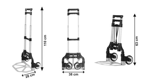 Dwukołowy wózek magazynowy transportowy składany ręczny młynarka 75kg